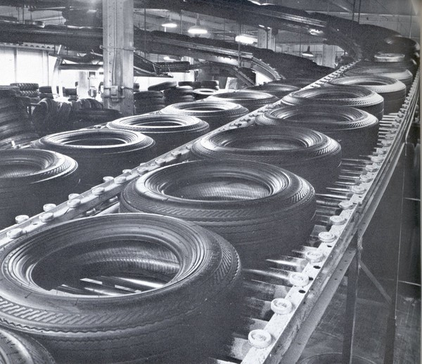 A General Tire production line in the 1950s