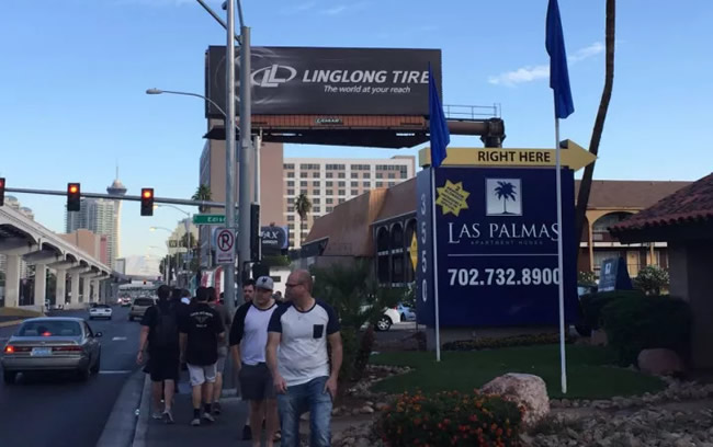 Реклама компании Линглонг на улицах Лас-Вегаса